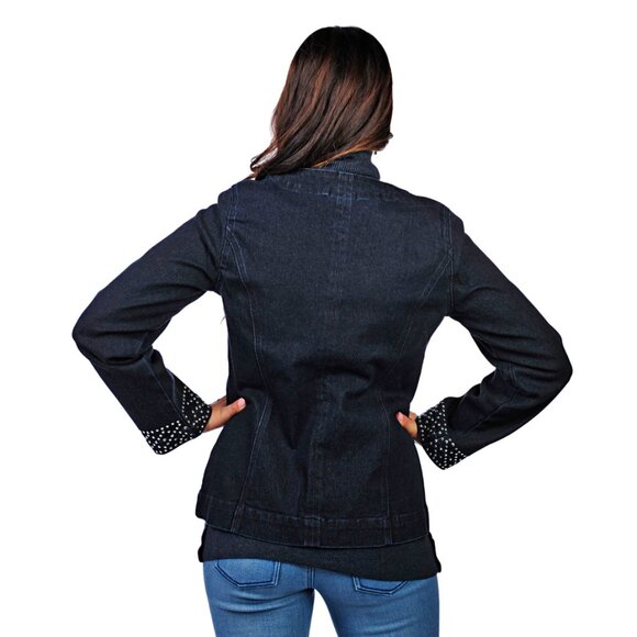 DIANE GILMAN GORGEOUS EMBELLISHED DENIM JACKET, SZ. S - Picture 9 of 9